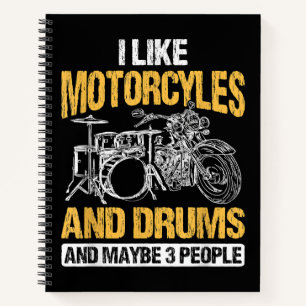 Trommler Trommeln Ich mag Motorräder und Trommeln Notizbuch