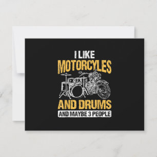 Trommler Trommeln Ich mag Motorräder und Trommeln RSVP Karte