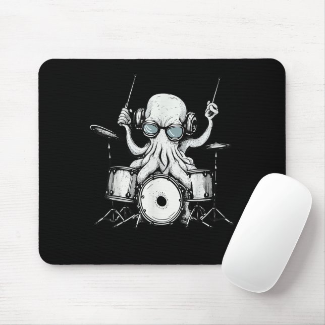 Trommlerband "Octopus Playing Drum Drum Player Dru Mousepad (Mit Mouse)