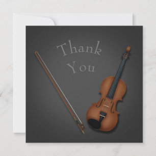 Trompe L'oeil Miniatur Violine & Bow Personalisier Dankeskarte