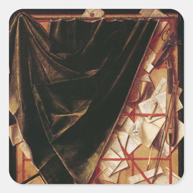 Trompe l'Oeil Quadratischer Aufkleber (Vorderseite)