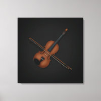 Trompe L'oeil Violin mit Bow auf den Top 24x24 Sch