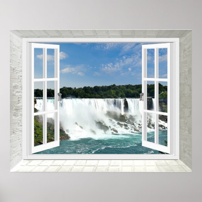 Trompe l'oeil Wasserfall Fake Ansicht Poster (Vorne)