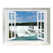 Trompe l'oeil Wasserfall Falsche Fensteransicht