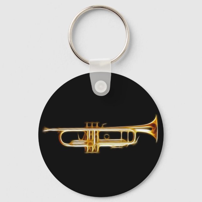 Trompet Brass Horn Wind Musikanlage Schlüsselanhänger (Vorderseite)
