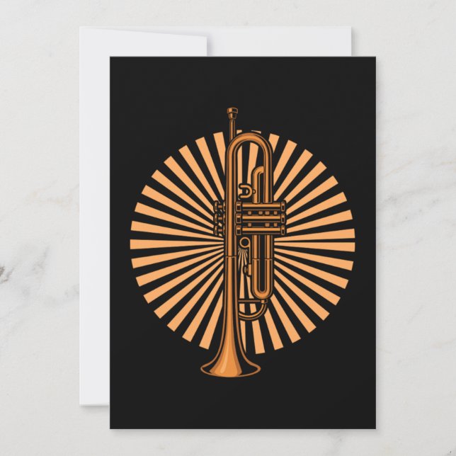 Trompet Music Instrument Orchester Band Jazz Gesch Einladung (Vorderseite)