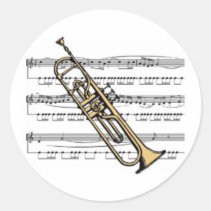 Trompet musical 11 B Runder Aufkleber