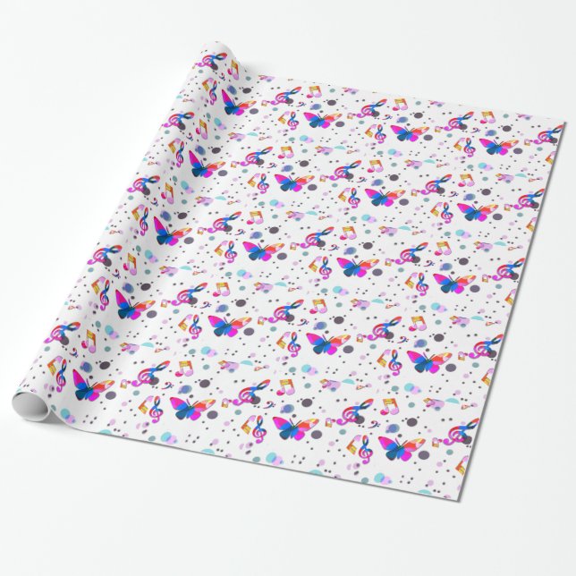 Trompet Section Blue Music Geschenkpapier (Ungerollt)