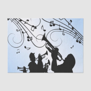 Trompet Section Blue Music Seidenpapier