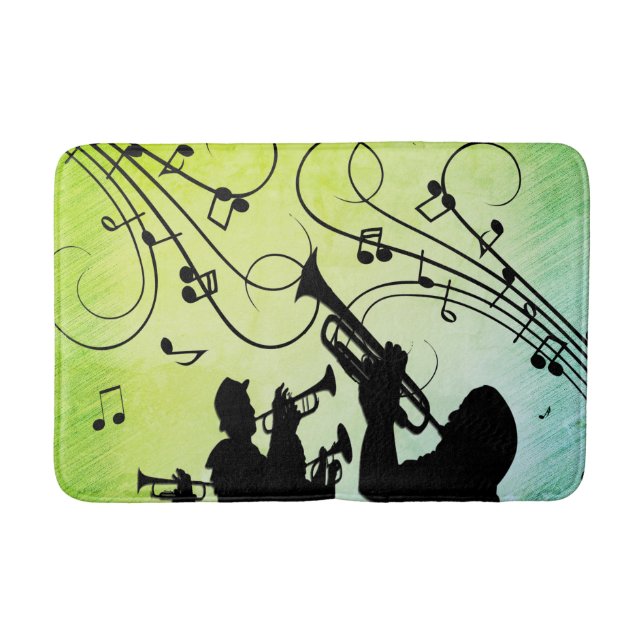 Trompet Section Jazz Music Green Badematte (Vorderseite)