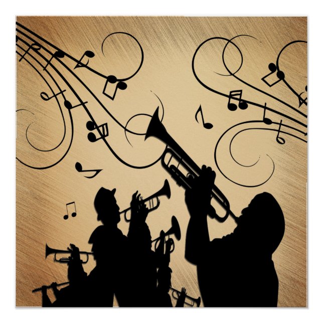 Trompet Section Rustic Music Design Poster (Vorderseite)