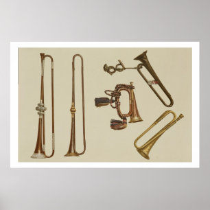 Trompete aus Cavalry, Bugle, Goldtrompete aus J. Poster
