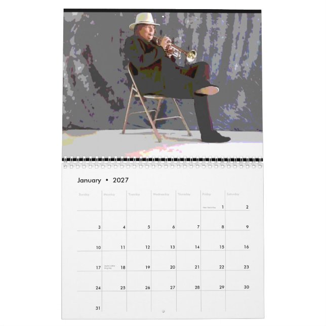 Trompete-Ball [abwechselnder Entwurf 3] Kalender (Jan 2027)