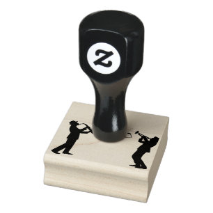 Trompete für Jazz-Silhouette Gummistempel