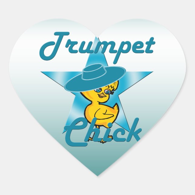 Trompete-Küken #7 Herz-Aufkleber (Vorderseite)