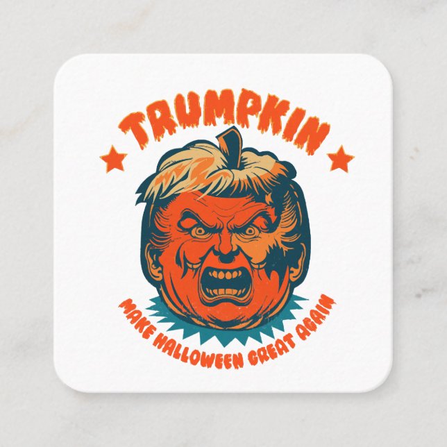 Trompete machen Halloween wieder lustig Quadratische Visitenkarte (Vorderseite)