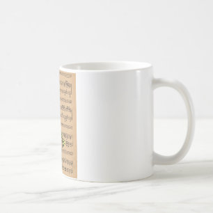 Trompete mit Notenblatt-Hintergrund Kaffeetasse