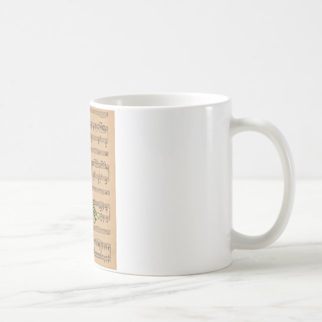 Trompete mit Notenhintergrund Kaffeetasse (Rechts)