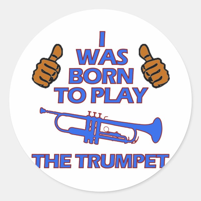 Trompete Musical Designs Runder Aufkleber (Vorderseite)