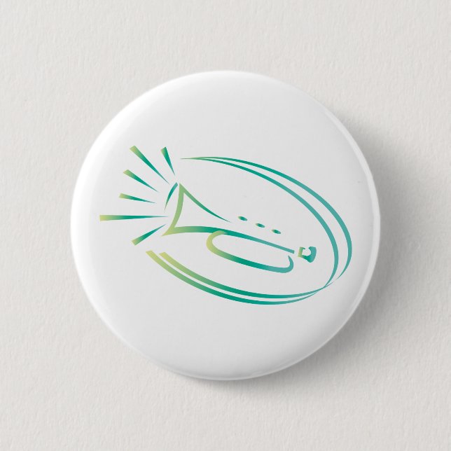 Trompete-Musik-Oval Button (Vorderseite)