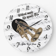 Trompete ohne das Musik-Leben wurde flache Wanduhr
