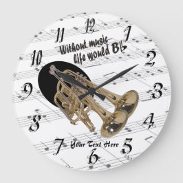 Trompete ohne das Musik-Leben wurde flache Wanduhr