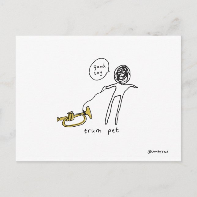 Trompete Postkarte (Vorderseite)