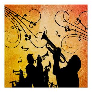 Trompete Section Burnt Orange Music Design Poster