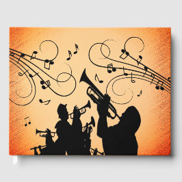 Trompete Section Jazz Music Orange Rust Gästebuch