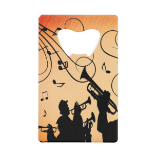 Trompete Section Jazz Music Orange Rust Geldbeutel Flaschenöffner