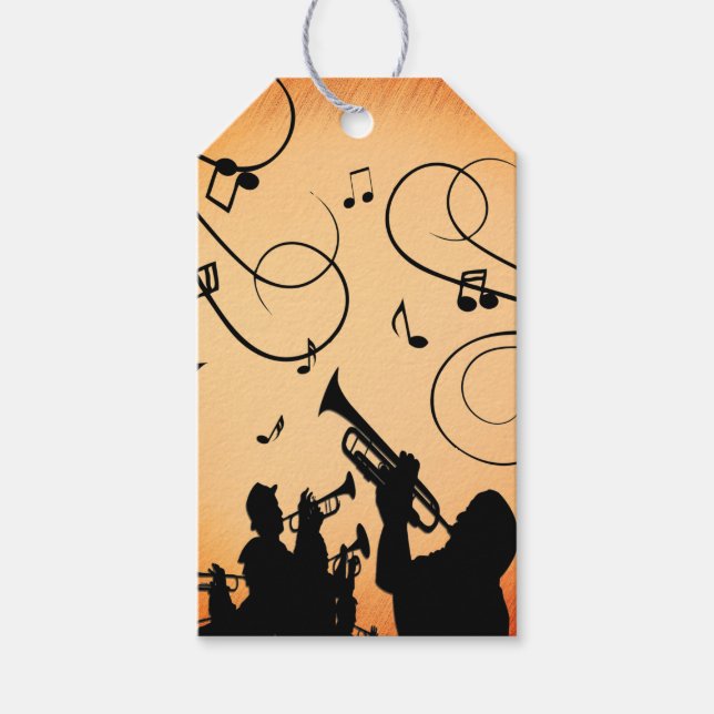 Trompete Section Jazz Music Orange Rust Geschenkanhänger (Vorderseite)
