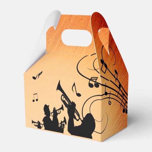 Trompete Section Jazz Music Orange Rust Geschenkschachtel (Vorderseite)