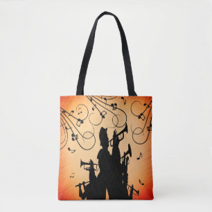 Trompete Section Jazz Music Orange Rust Tasche