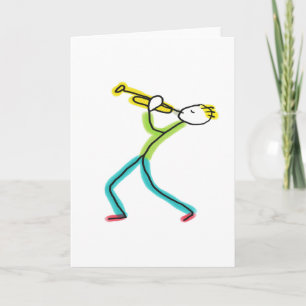 Trompete spielender Stickman Karte
