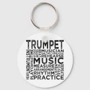 Trompete-Typografie Schlüsselanhänger