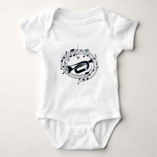 Trompete und musikalische Anmerkungen Baby Strampler