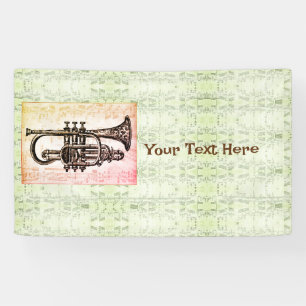 Trompete und Musiknoten Banner