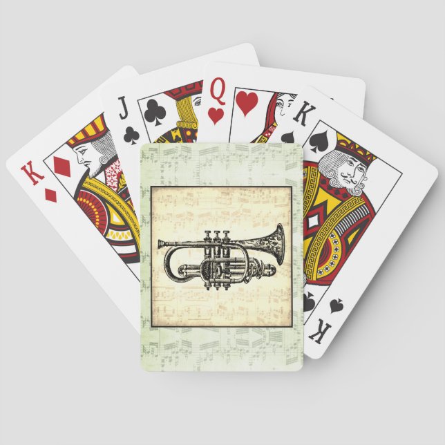 Trompete und Musiknoten Spielkarten (Rückseite)