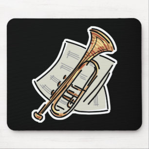 Trompete und Notenblatt Mousepad