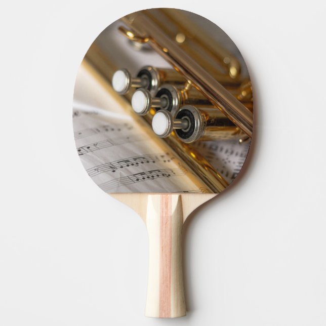 Trompete und Notenmessgeräte Tischtennis Schläger (Vorderseite)