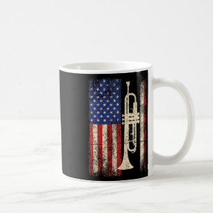 Trompete USA Amerikanisches Flagge Shirt Jazz Musi Kaffeetasse