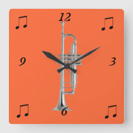 Trompete Wall Clock Quadratische Wanduhr