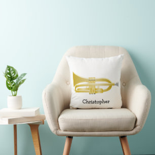 Trompeten-Design personalisiert Kissen