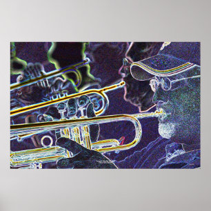 Trompeten, Meilen-hohe Jazz-Band Poster