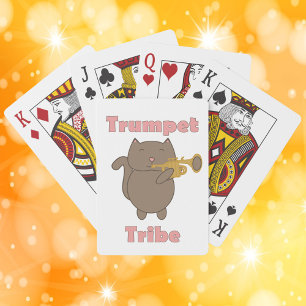 Trompeten-Stamm Braune Katze Spielkarten