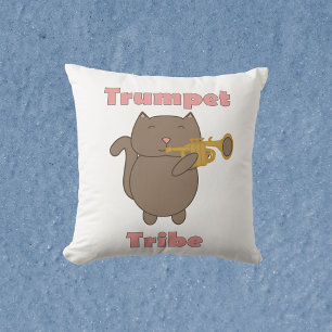 Trompeten Stamm Katze Musiker Kissen