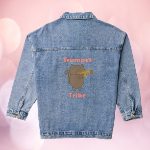Trompeten-Stamm-Katze Rosa Buchstaben Jeansjacke