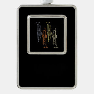Trompeten Vintage Rahmen-Ornament Silber