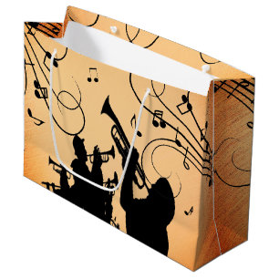 Trompetenbereich Jazz-Musik Orange Rost Große Geschenktüte