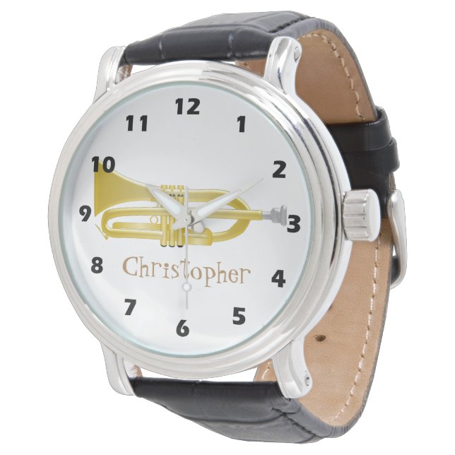 Trompetendesign Armbanduhr (Schrägansicht)